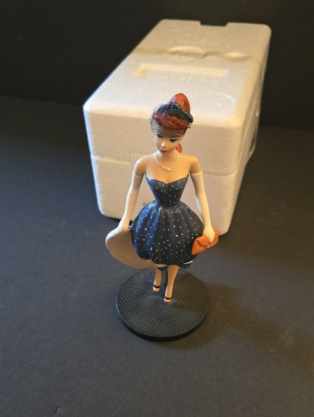 VTG. 1993 ENESCO FROM BARBIE WITH LOVE   GAY PARISIENNE  1959  MOLDED ON STAND